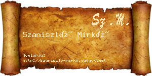 Szaniszló Mirkó névjegykártya